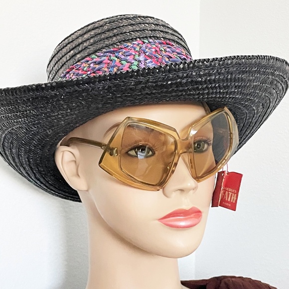 Vintage Jacques Fath Sunglasses Oversized New Old Stock Mod Retro Style Sunnies - Picture 2 of 10